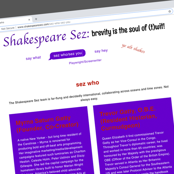ShakespeareSez Website